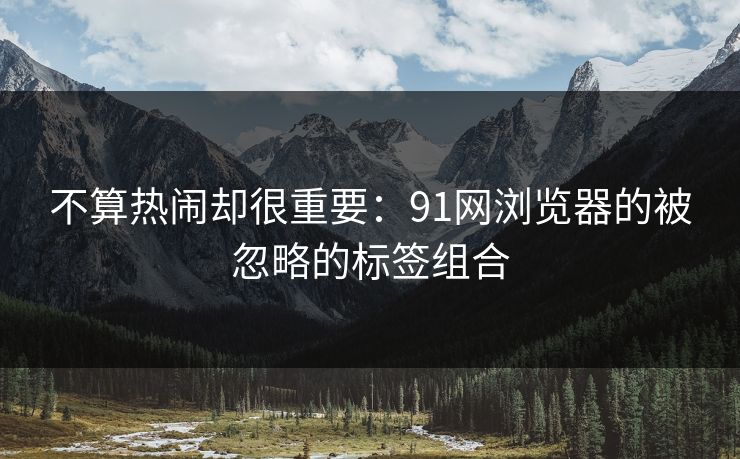 不算热闹却很重要：91网浏览器的被忽略的标签组合
